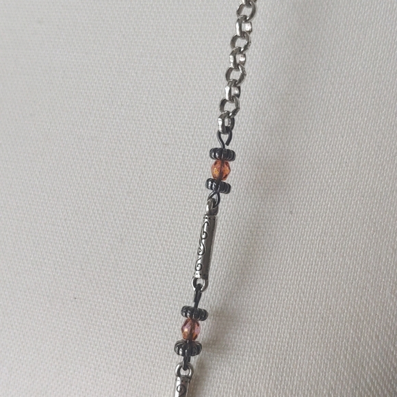 Brighton | Black Leather Beaded Chain Crossbody Purse - Picture 8 of 11